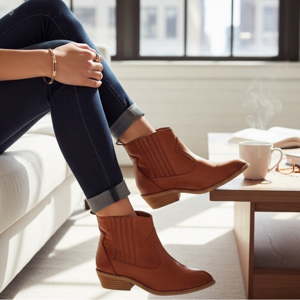 Universal Threads Women’s Slip On Booties Tan Size -5.5